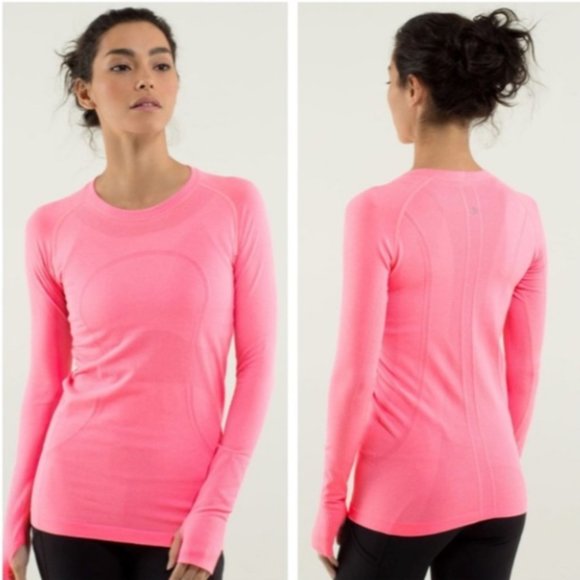 lululemon athletica Tops - Lululemon Swiftly Tech Long Sleeve Top Pink Size 8